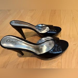 Carlos Santana Black Patent Leather heels. Size 9.5. Worn once. $65. Sexy as fck